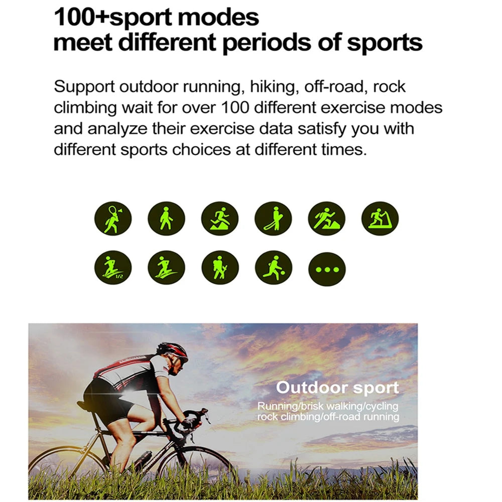 EGC+PPG GPS Sports Fitness Tracker Smartwatch Men 1.99 Inch HD Screen Health Monitoring Bluetooth Call Smart Watch For Xiaomi