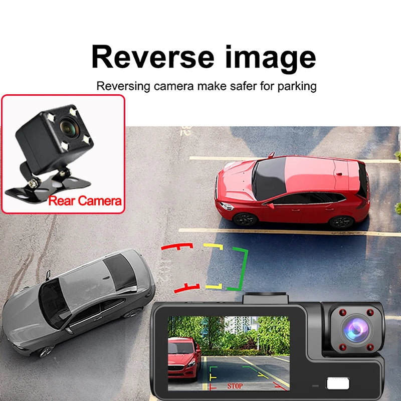 WIFI APP Control Car Dvr 2/3 Channel 1080P Dash Cam for Cars Front optional Rear View Recorder Video Car Camera Car Assecories