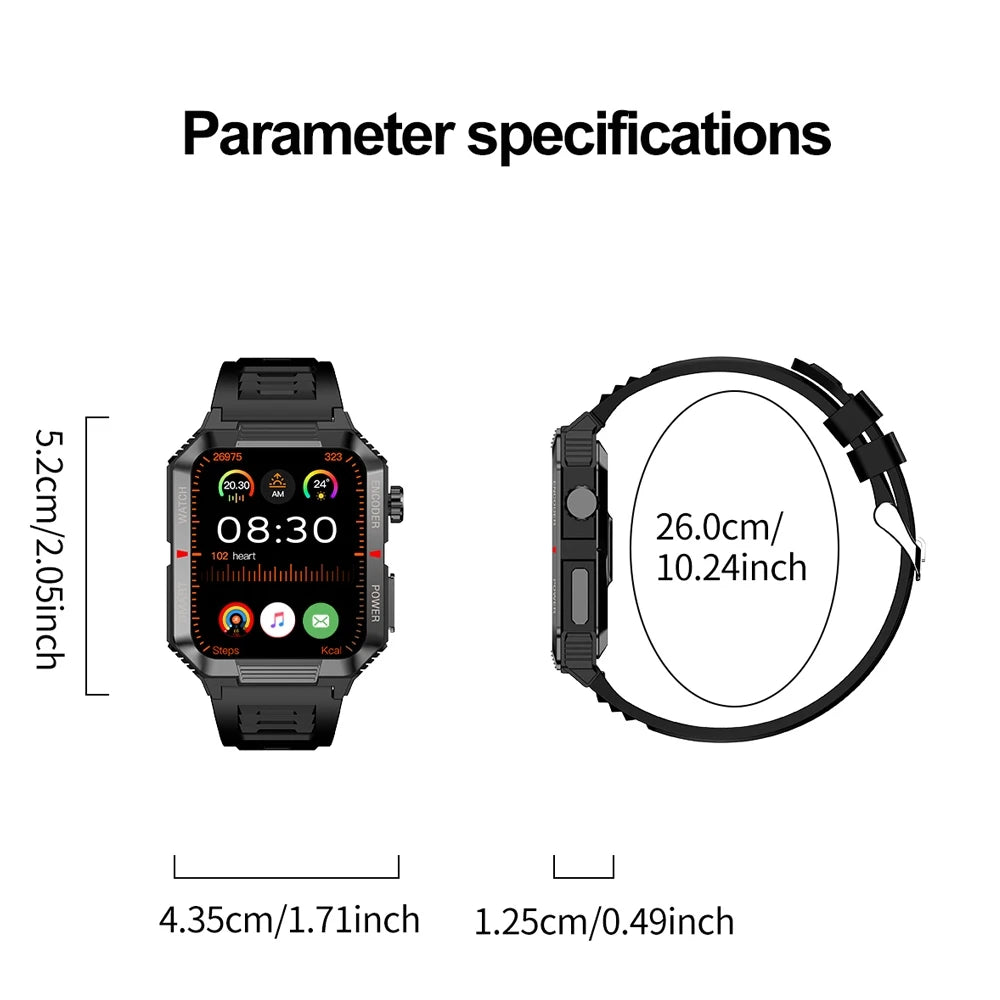 NFC GPS Men Smartwatch 1.99‘’ AMOLED Screen 120+ Sport & Fitness Waterproof Watch Outdoor Weather Data Bluetooth Call Smartwatch