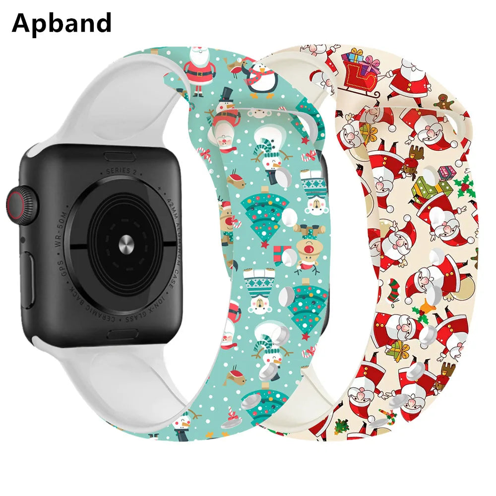 Christmas strap For Apple Watch band 45mm/41mm 44mm 40mm 49mm 42mm
