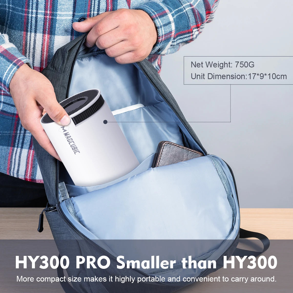 Magcubic HY300Pro Android 11 Projector – 4K Supported, 720P Native, 260 ANSI Lumens, Dual WiFi
