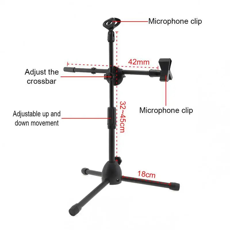 Tripod Boom Microphone Stand With Mic Clip Cell Phone And Microphone
