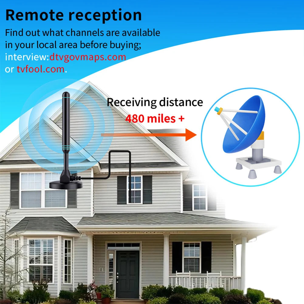 4K/1080P High-Definition Digital Tv Antenna Magnetic Base 4