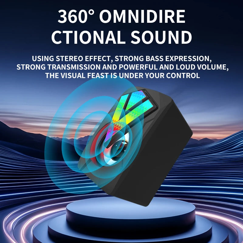 Mini Computer Speakers 7.1 Surround Sound RGB Gaming Speakers Computer