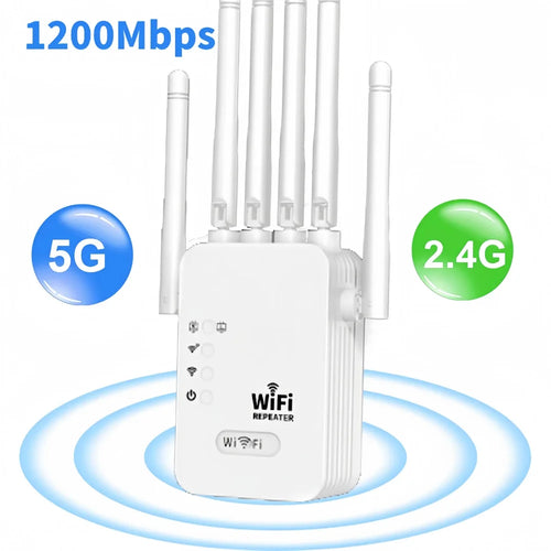 1200Mbps Wireless WiFi Repeater Wifi Signal Booster Dual-Band 2.4G 5G