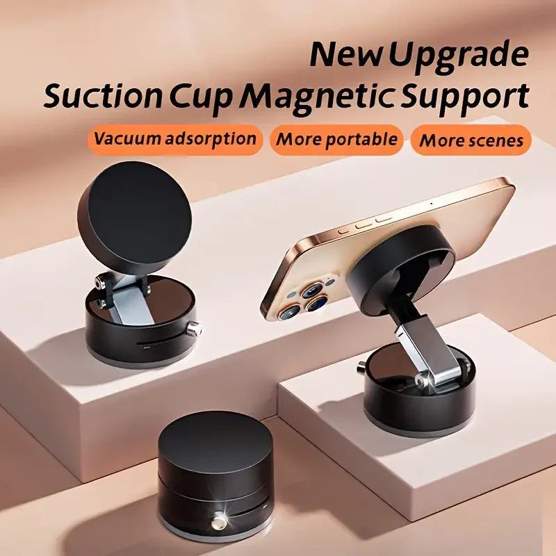 Adjustable Vacuum Suction Cup Magnetic Phone Holder Lazy