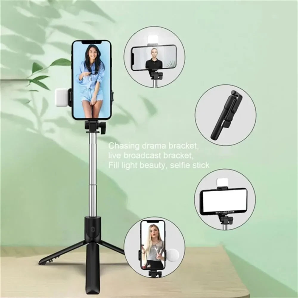 Cell Phone Selfie Stick Tripod Bluetooth Remote Wireless Selfi Stick