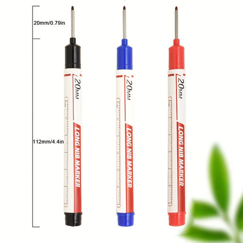 10Pcs/Set Multi-Purpose 20mm Deep Hole Long Nib Head Marker For Metal