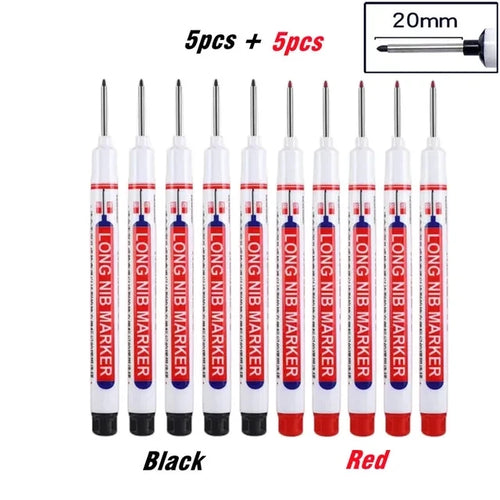 10Pcs/Set Multi-Purpose 20mm Deep Hole Long Nib Head Marker For Metal
