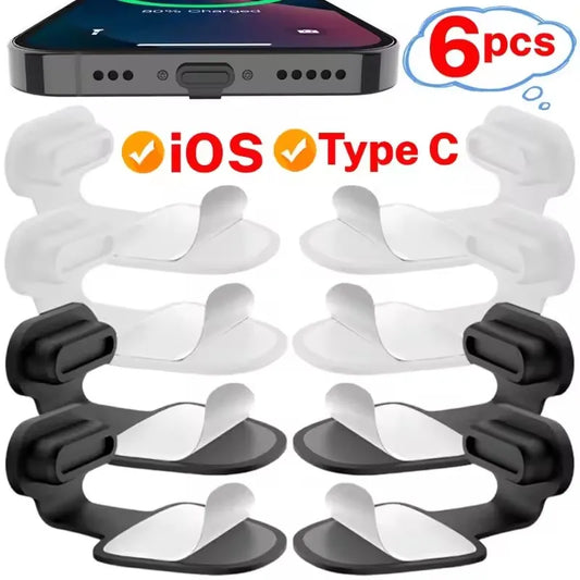 2-6PCS USB C Anti Loss Dust Plugs Type C Charging Port Cover for