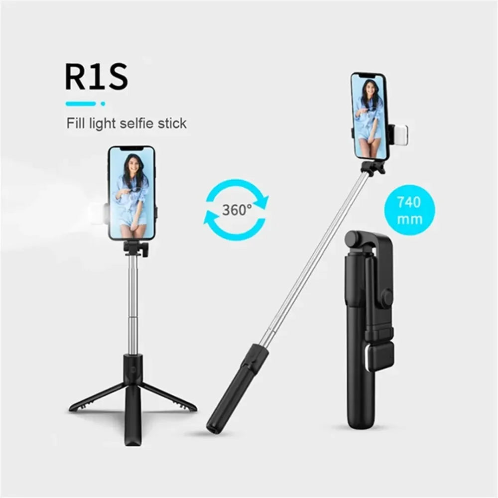 Cell Phone Selfie Stick Tripod Bluetooth Remote Wireless Selfi Stick