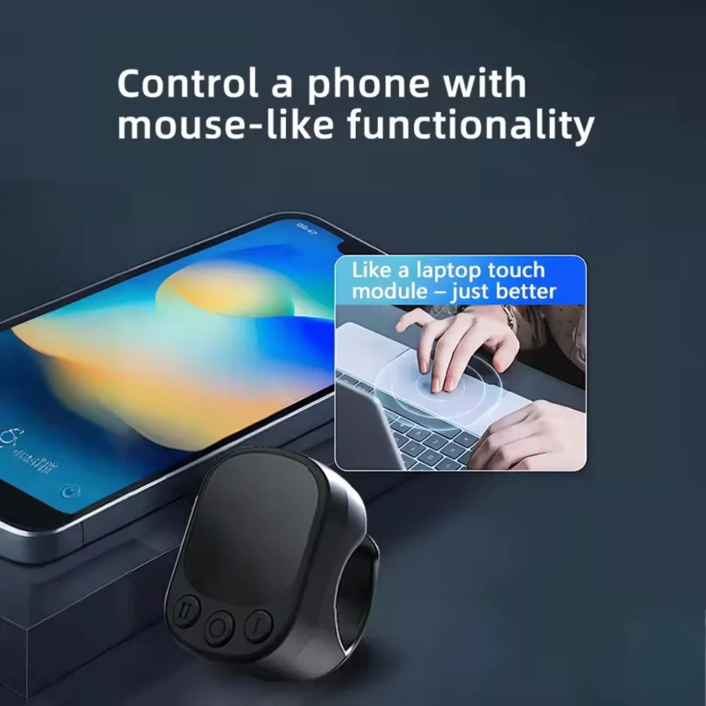 Wireless Bluetooth Ring Mouse With Touch Screen Remote Control