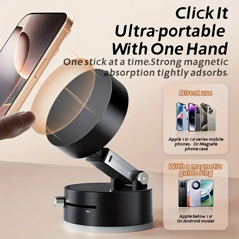 Adjustable Vacuum Suction Cup Magnetic Phone Holder Lazy