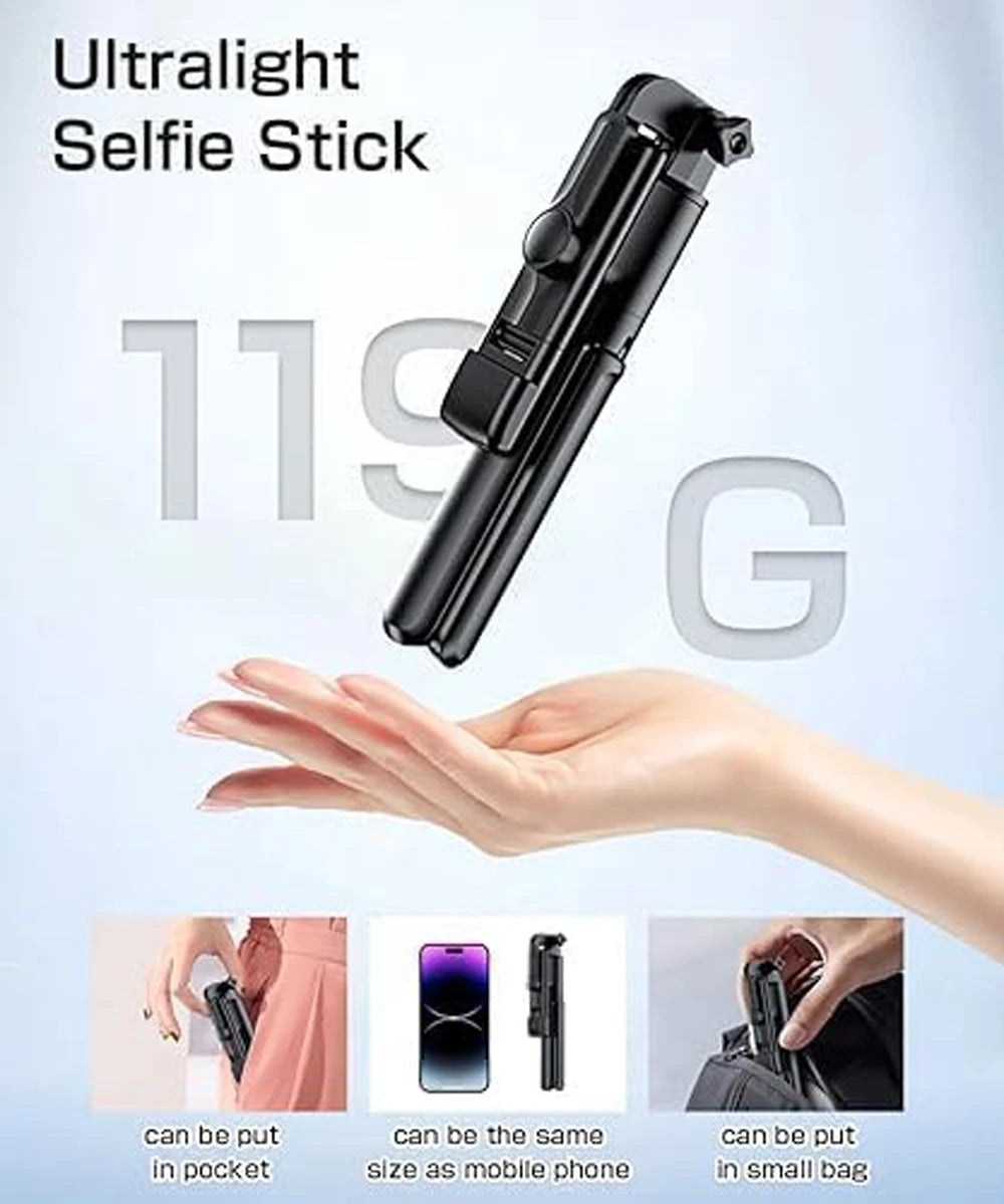 Bluetooth Wireless Selfie Stick Tripod Stand with Light Remote