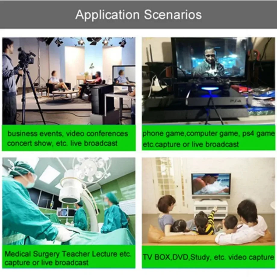 4K USB 3.0 Video Capture Card 1080P USB 2.0 HDMI Game Grabber Box For