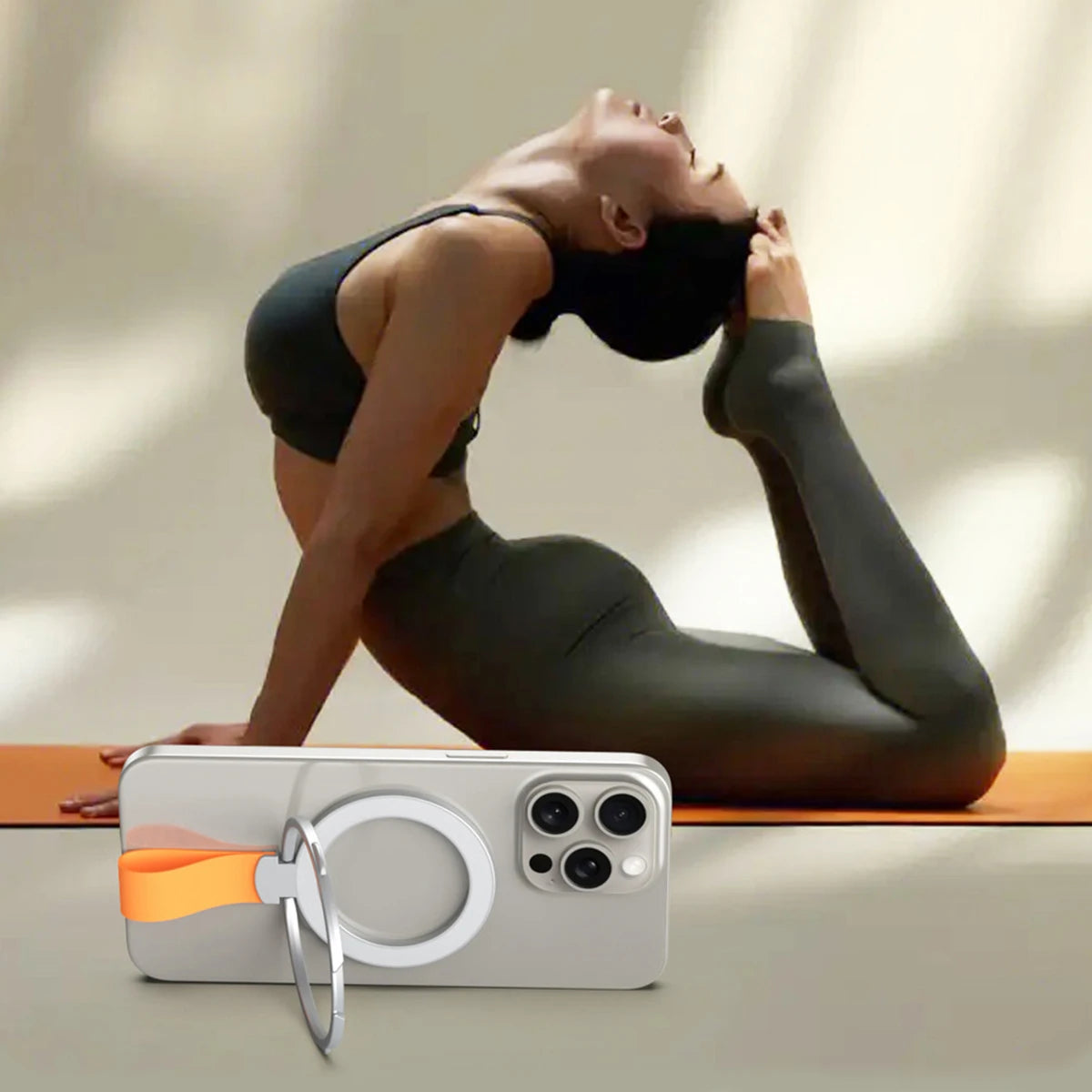 Doubleside Magnetic Finger Holder Phone Grip Kickstand For iPhone 16