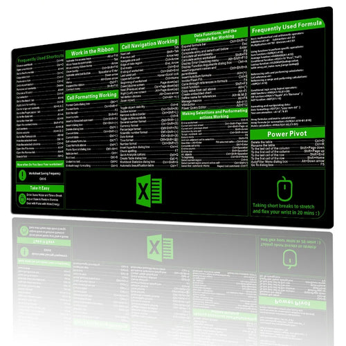 English Mouse Pad Large Excel Text Editor Cheat Sheet Shortcut