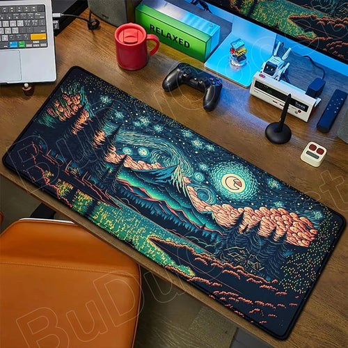 HD Print Starry Night MousePad Non-Slip Rubber Large Laptop Computer