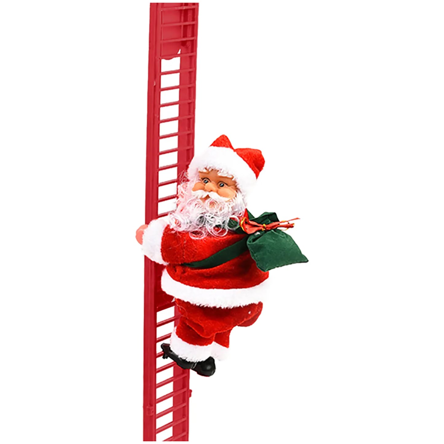 New Christmas Electric Climbing Ladder Music Santa Claus Ornament