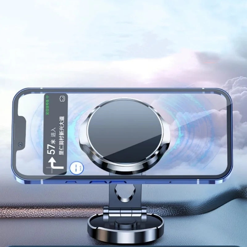 Round Folding Magnetic Car Holder 360 Degree Rotatable Mobile Phone