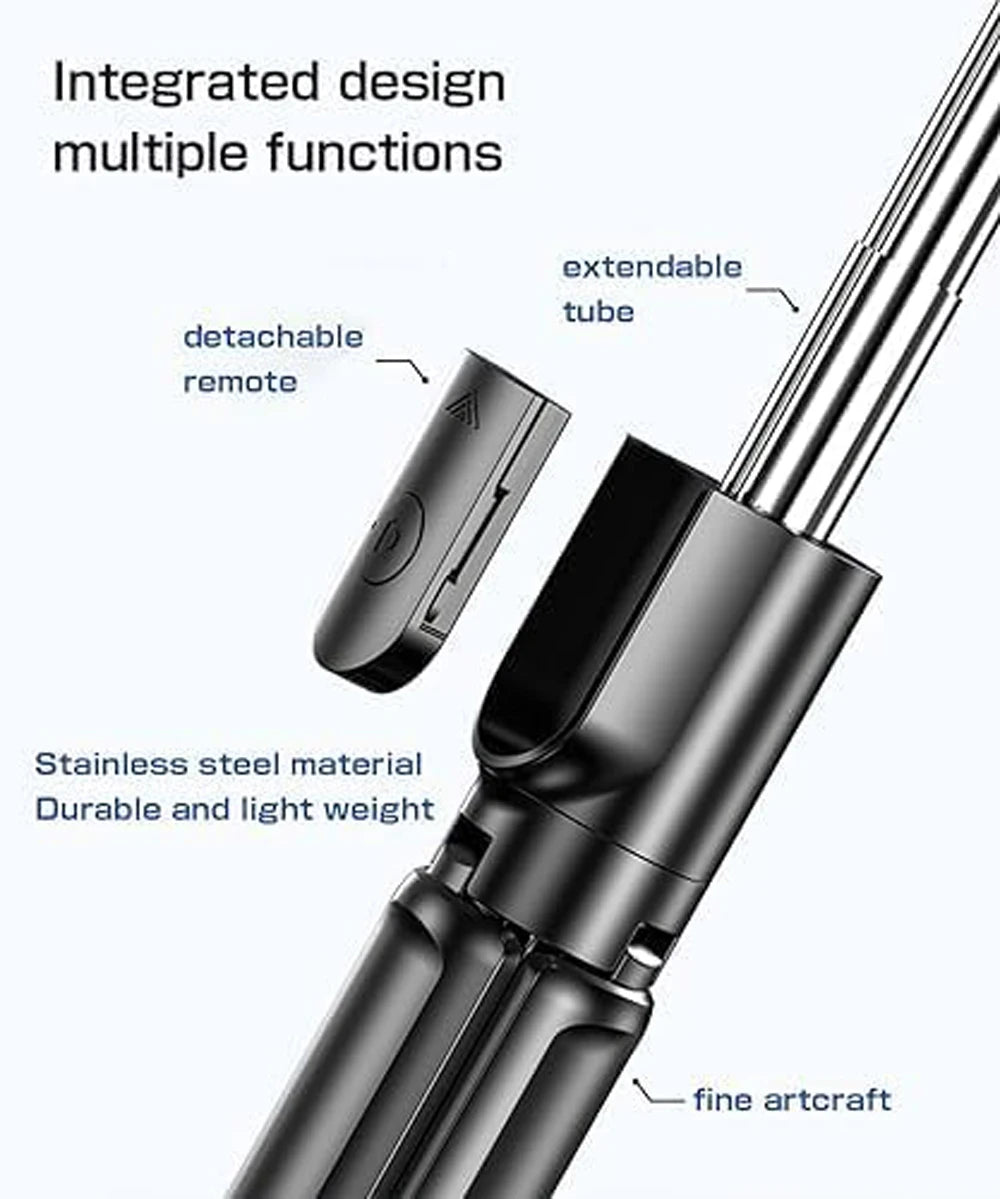 Bluetooth Wireless Selfie Stick Tripod Stand with Light Remote