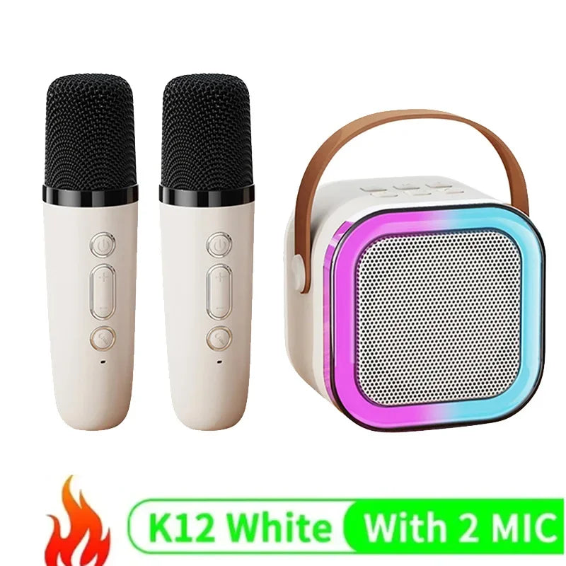 Dual Microphone Karaoke Machine Portable System with&2 Wireless Microphones for Home for Adults and Kids Bluetooth PA Speaker