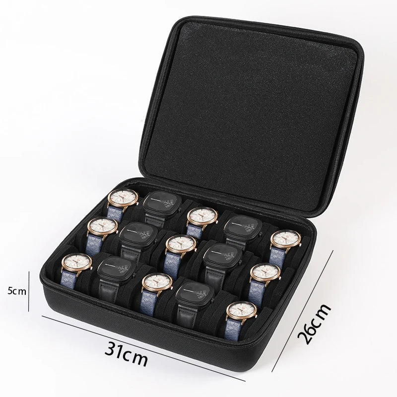 Watch Box Organizer for Men or Women,Watch Travel Case Portable Storage Watch Display Holder for Wristwatches and Smart Watches