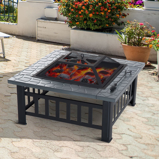 32" Square Steel Fire Pit