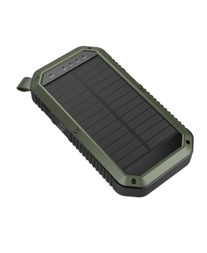 Mini Solar Powered Wireless Phone Charger 10,000 mAh with LED light