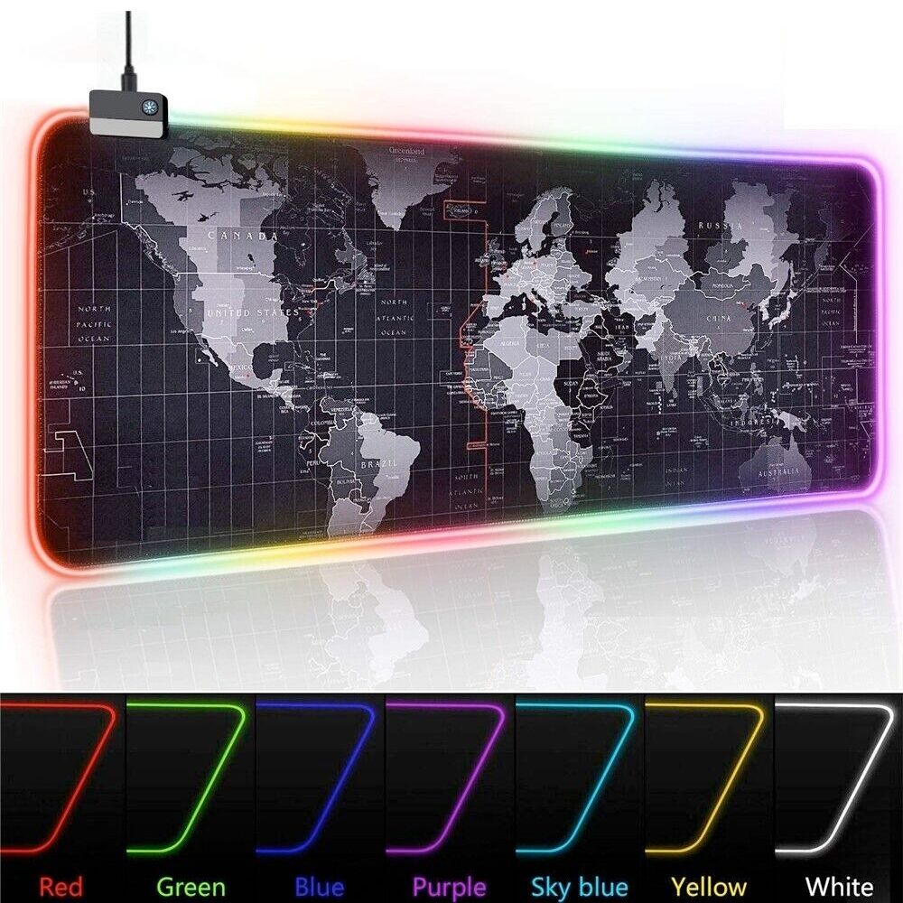 Dragon RGB Gaming Mouse Pad World Map