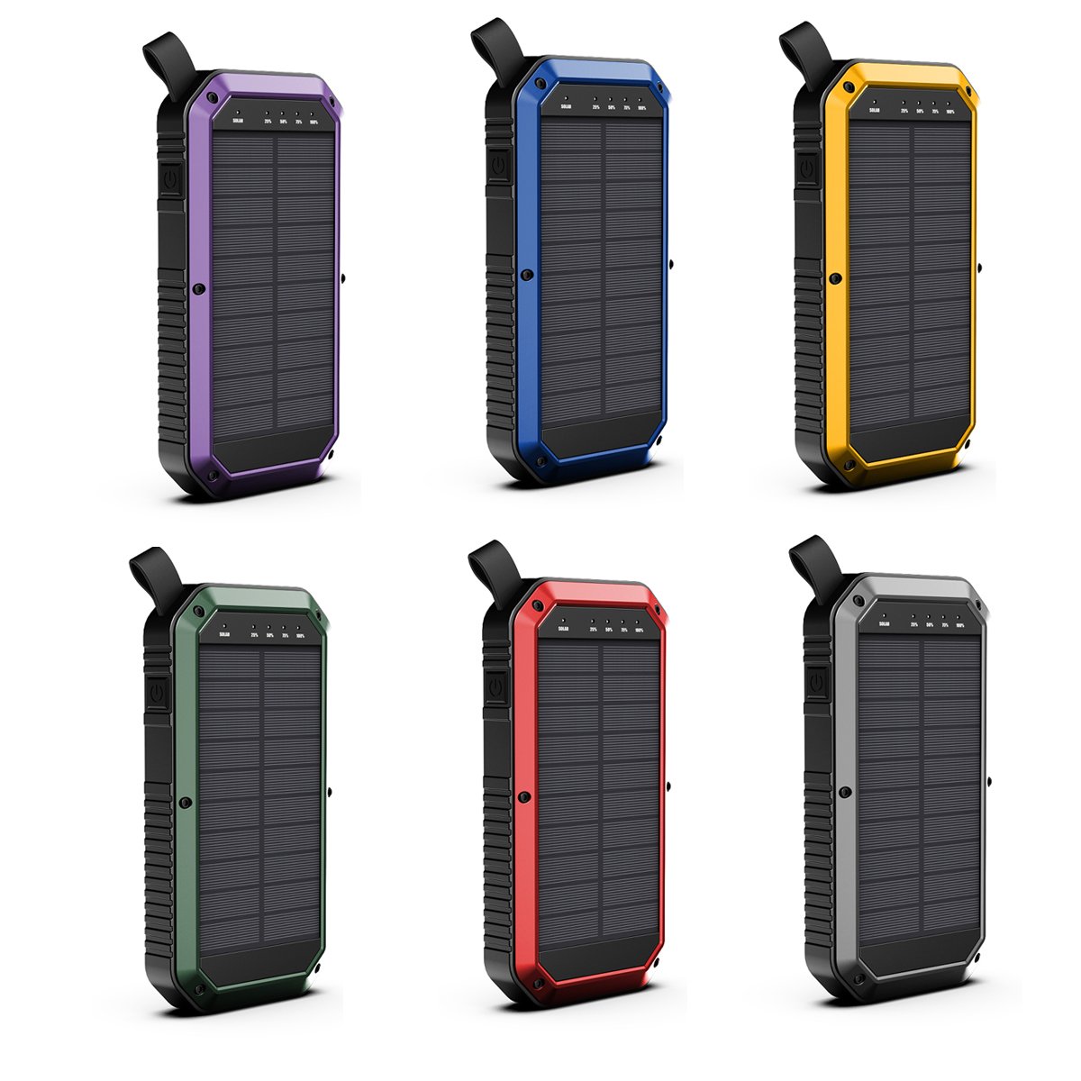 Mini Solar Powered Wireless Phone Charger 10,000 mAh with LED light