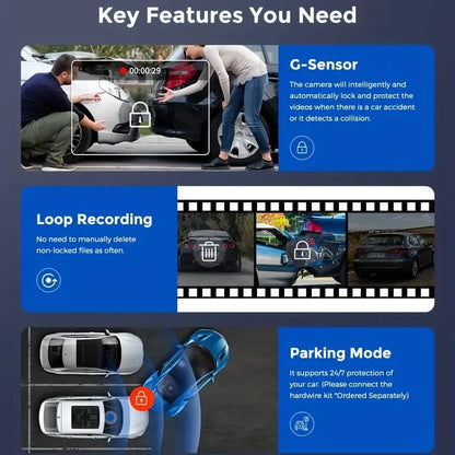 WIFI APP Control Car Dvr 2/3 Channel 1080P Dash Cam for Cars Front optional Rear View Recorder Video Car Camera Car Assecories
