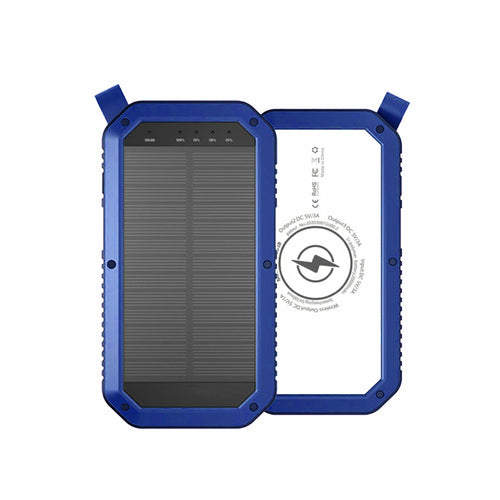 Mini Solar Powered Wireless Phone Charger 10,000 mAh with LED light