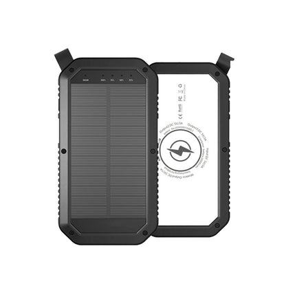 Mini Solar Powered Wireless Phone Charger 10,000 mAh with LED light