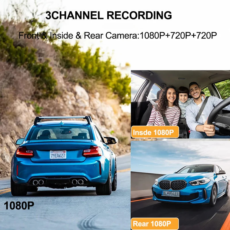 WIFI APP Control Car Dvr 2/3 Channel 1080P Dash Cam for Cars Front optional Rear View Recorder Video Car Camera Car Assecories