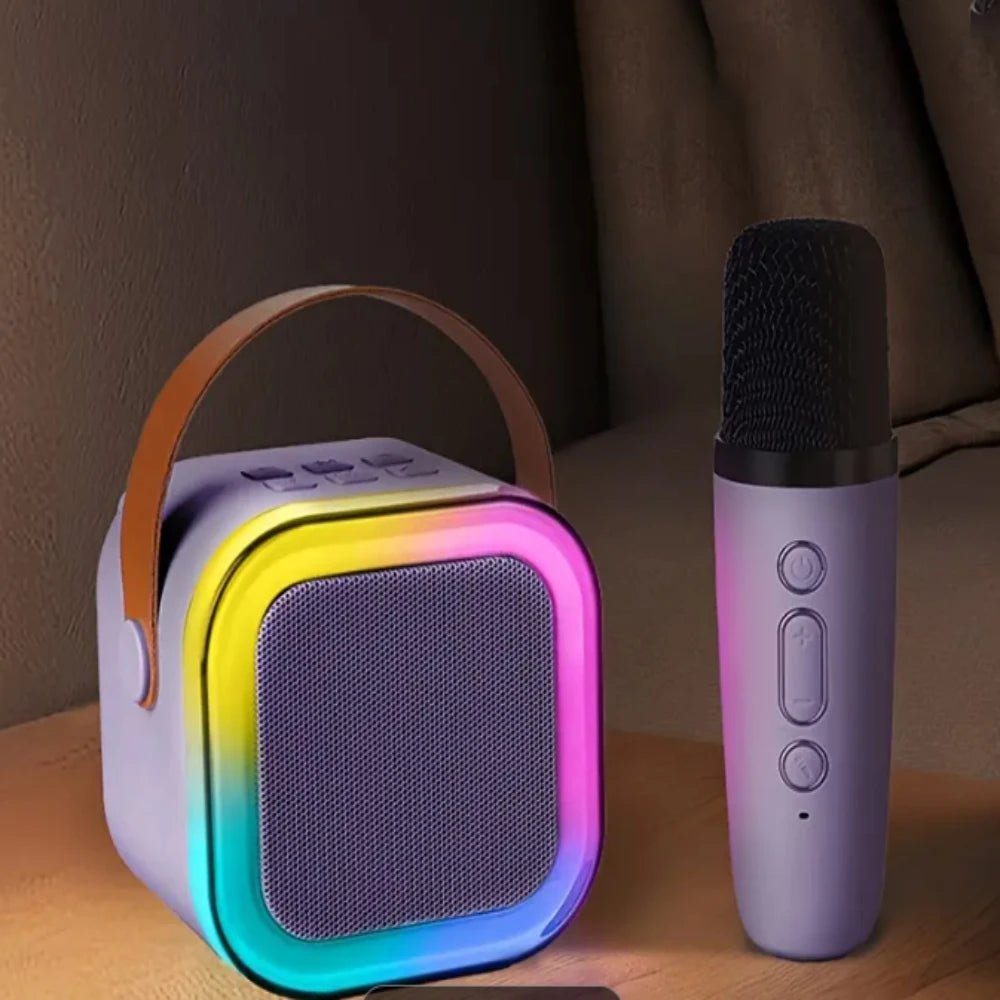 Portable Karaoke Machine with Dual Wireless Mics, LED Lights, & Mobile Speaker – Perfect for  Singing, Parties, Christmas & Ha