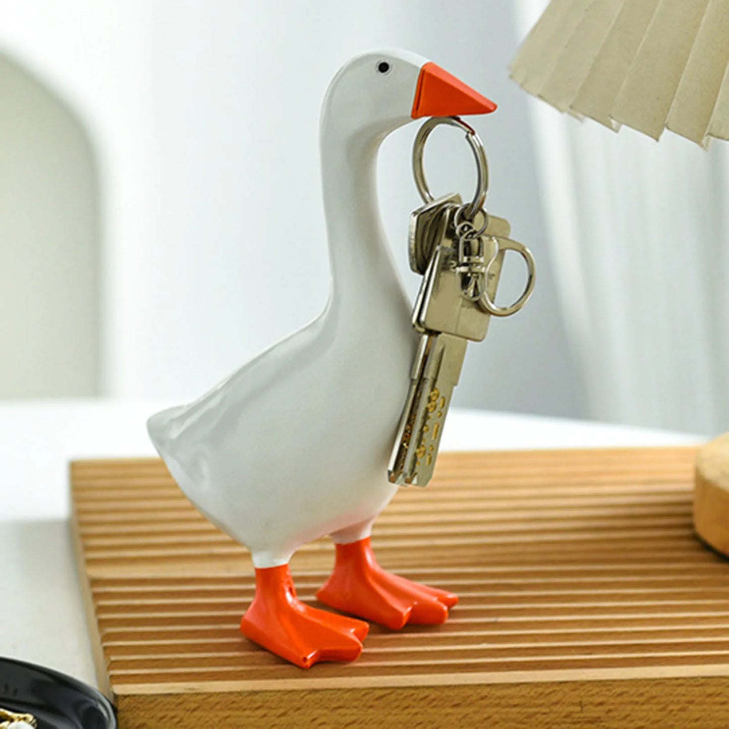 Resin Goose & Duck Desktop Sculpture with Key Holder