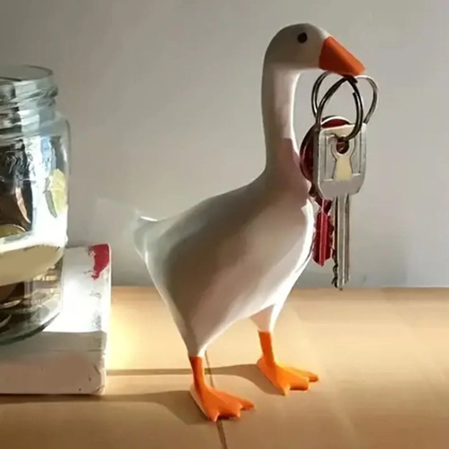 Resin Goose & Duck Desktop Sculpture with Key Holder