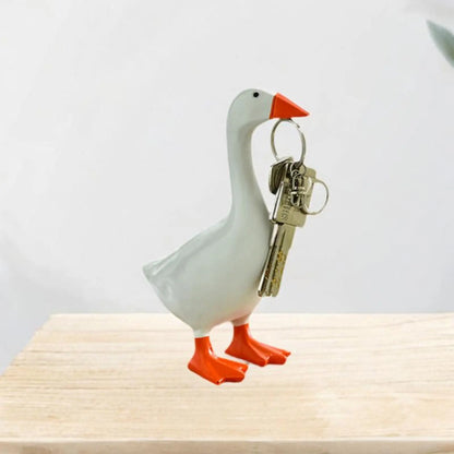 Resin Goose & Duck Desktop Sculpture with Key Holder