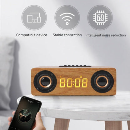 Wooden Retro Theme Wireless Speaker, Charger, & Alarm Clock