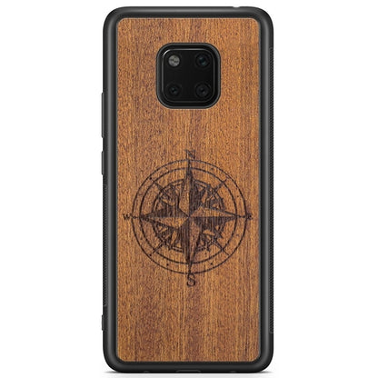 Wooden Engraved Compass Phone Case