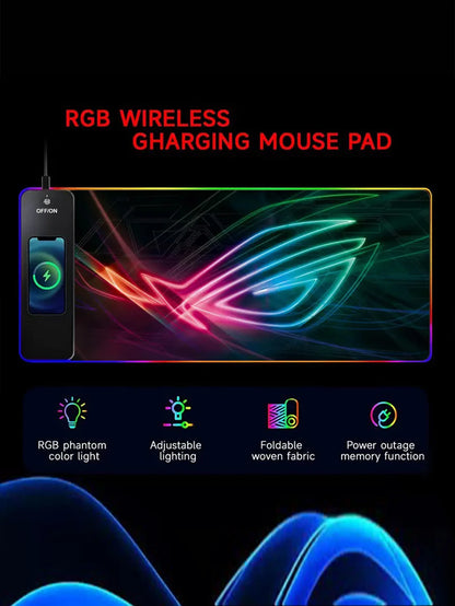 RGB Illuminated Multi - functional 15W Wireless Charging Mouse Pad