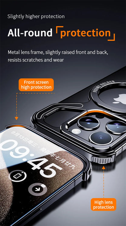 Metal Z Shape Magnetic MagSafe Stand Phone Case For iPhone 13 14 15 16