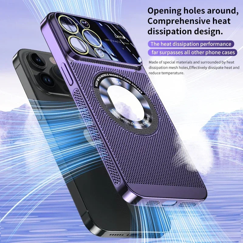 Heat Dissipation Magnetic Case For iPhone 13 11 12 14 15 Pro Max