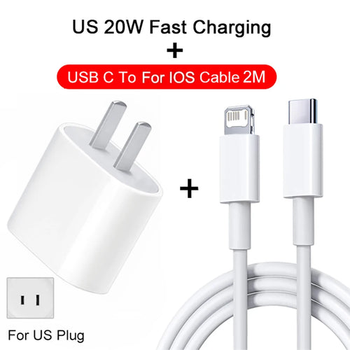 USB C Cable PD 20W Charger For Apple iPhone 12 13 14 11 Pro Max Plus