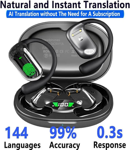 UYUXIO AI Language Translation Headphones with 144 Languages & Accents