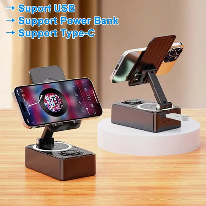 New Cell Phone Holder Stand With Bluetooth Speaker Adjustable Desktop
