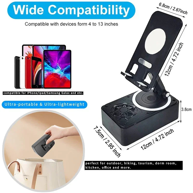 New Cell Phone Holder Stand With Bluetooth Speaker Adjustable Desktop