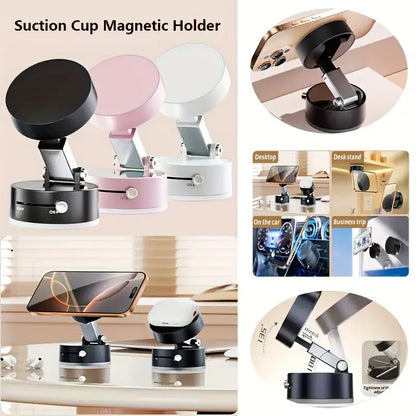 Adjustable Vacuum Suction Cup Magnetic Phone Holder Lazy