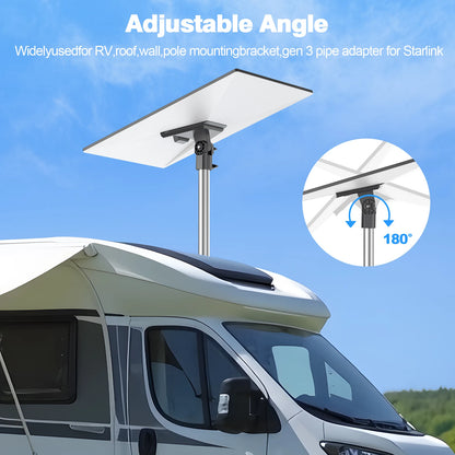 Starlink Gen 3 pipeline adapter, pole mounting bracket, top mounting